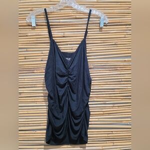 Torrid Size 00 Medium/Large Black Ruched Cinched Camisole Top NEW W TAGS